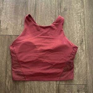 Athleta mauve padded sports bra top high neck S